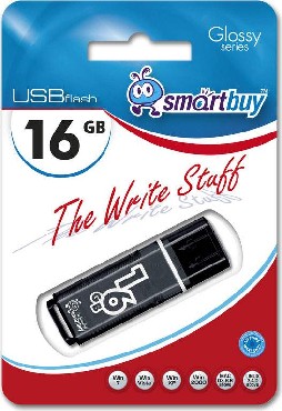 USB  SMARTBUY (SB16GBGS-K) 16GB GLOSSY SERIES BLACK