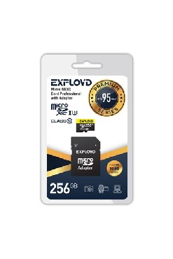  EXPLOYD MicroSDXC 256GB Class10 +  SD (95MB/s) [EX256GCSDXC10UHS-1-ElU3]
