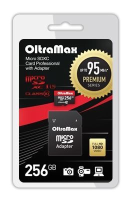  OLTRAMAX MicroSDXC 256GB Class 10 UHS-1 PREMIUM (U3)+  (SD 95 MB/s)