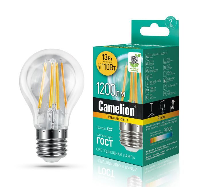  CAMELION (13716) LED13-A60-FL/830/E27