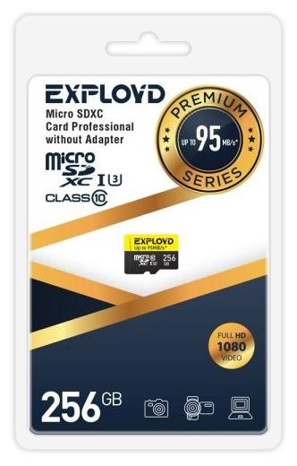  EXPLOYD 256GB microSDXC Class 10 UHS-1 Premium (U3) [EX256GCSDXC10UHS-1-ElU3 w]