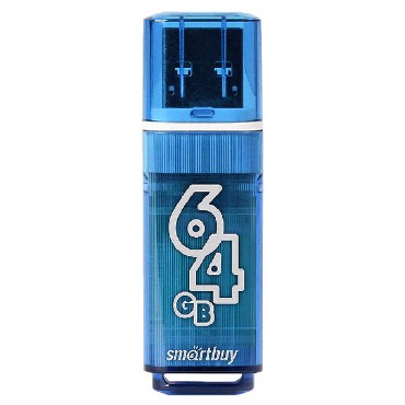 USB  SMARTBUY (SB64GBGS-B) 64GB GLOSSY SERIES BLUE