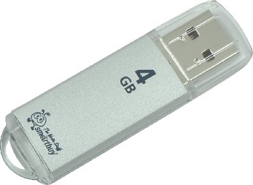 USB  SMARTBUY (SB4GBVC-S) 4GB V-CUT SILVER