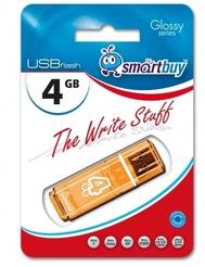 USB  SMARTBUY (SB4GBGS-OR) 4GB GLOSSY SERIES ORANGE