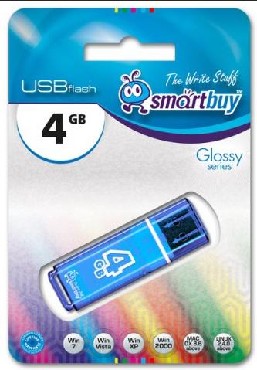 USB  SMARTBUY (SB4GBGS-B) 4GB GLOSSY SERIES BLUE