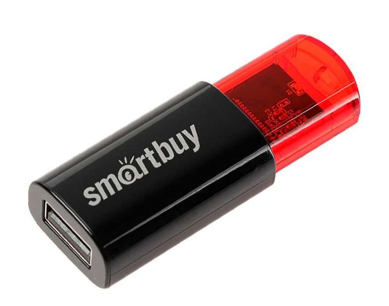 USB  SMARTBUY (SB32GBCl-K) 32GB CLICK BLACK/RED