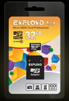   EXPLOYD MicroSDHC 32GB Class10 +  SD [EX032GCSDHC10-AD]