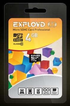  EXPLOYD MicroSDHC 4GB Class10 - / [EX004GCSDHC10-W/A-AD]