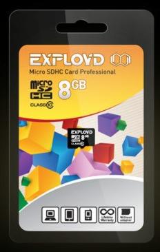  EXPLOYD MicroSDHC 8GB Class10 - / [EX008GCSDHC10-W/A-AD]