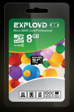  EXPLOYD MicroSDHC 8GB Class4 - / [EX008GCSDHC4-W/A-AD]