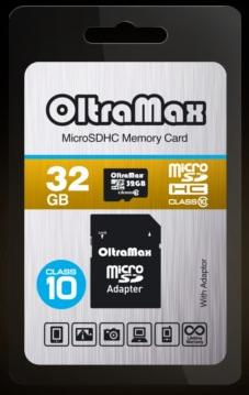   OLTRAMAX MicroSDHC 32GB Class10 +  SD [OM032GCSDHC10-AD]