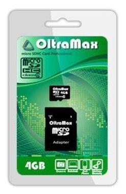 OLTRAMAX MicroSDHC 4GB Class4 +  SD [OM004GCSDHC4-AD]