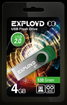 USB флэш-накопитель EXPLOYD 4GB 530 зеленый [EX004GB530-G]