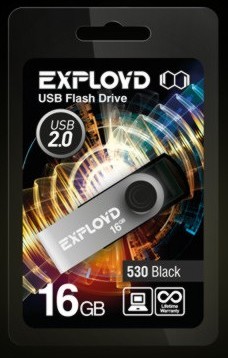 USB флэш-накопитель EXPLOYD 16GB 530 черный...