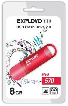 USB - EXPLOYD 8GB-570- [EX-8GB-570-Red]