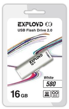 USB флэш-накопитель EXPLOYD 16GB 580 белый [EX-16GB-580-White]