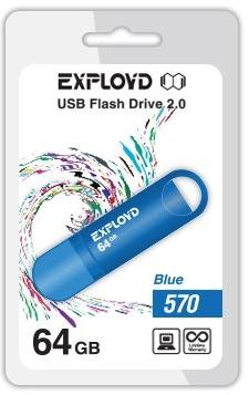 USB флэш-накопитель EXPLOYD 64GB 570 синий [EX-64GB-570-Blue]