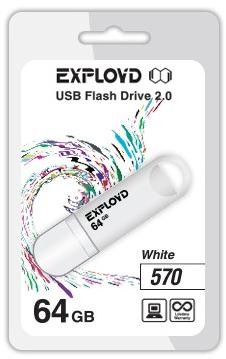USB флэш-накопитель EXPLOYD 64GB 570 белый [EX-64GB-570-White]