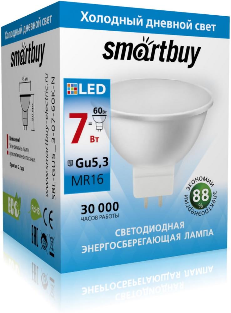   SMARTBUY (SBL-GU5 3-07-60K-N) GU5.3-07W/6000 (10)