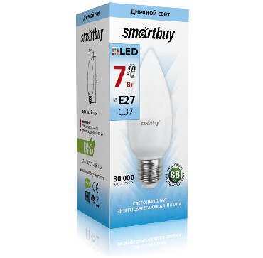  (LED)  SMARTBUY (SBL-C37-07-60K-E27) 7W/6000/E27