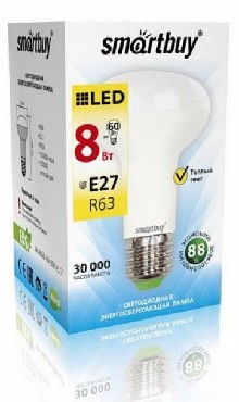  (LED)  SMARTBUY (SBL-R63-08-40K-E27) 8W/4000/E27