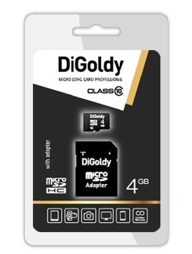   DIGOLDY MicroSDHC 4GB Class10 +  SD