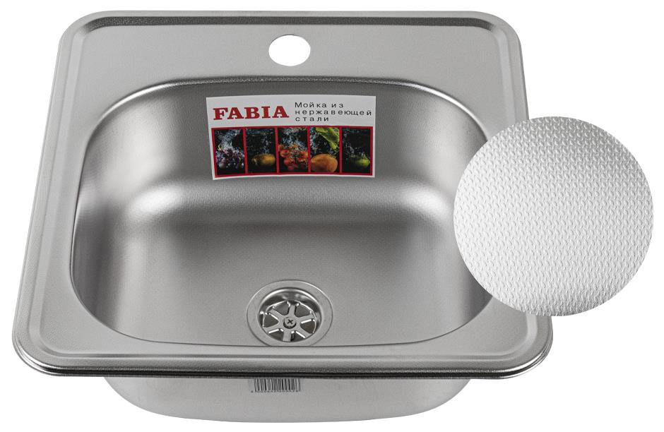 Мойка врезная FABIA 3806D Мойка врезная БЕЗ СИФОНА ДЕКОР 38х38 толщина 0,6мм