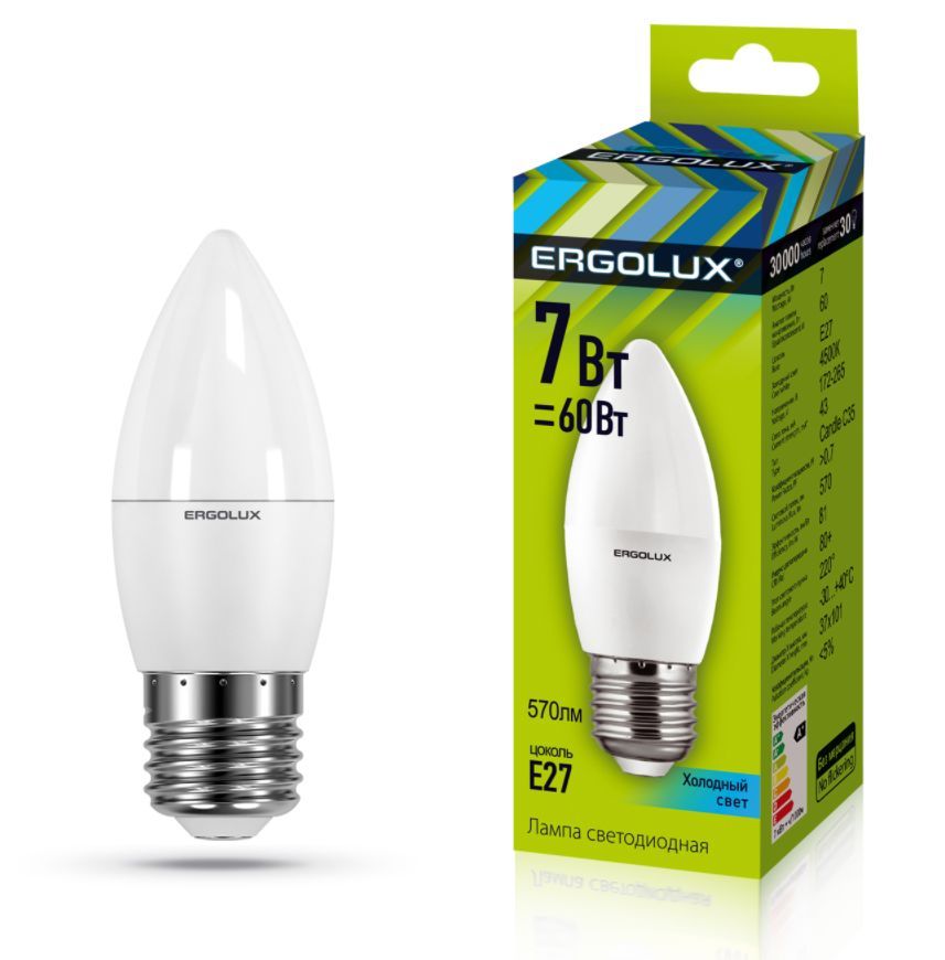   ERGOLUX (13298) LED-C35-7W-E27-4K