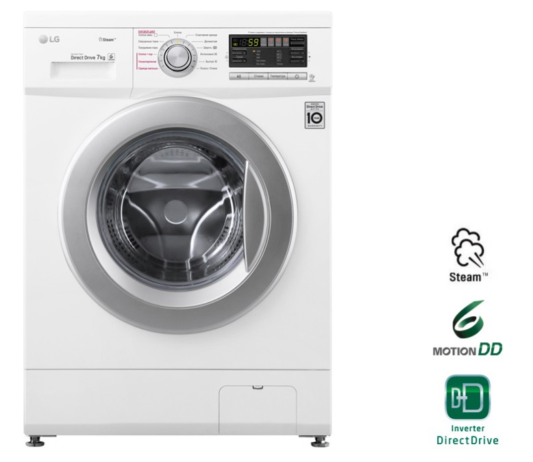 Cтиральная машина LG F1296HDS1 белый