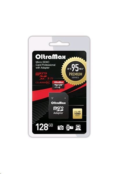   OLTRAMAX MicroSDXC 128GB Class 10 UHS-1 PREMIUM (U3) +  (SD