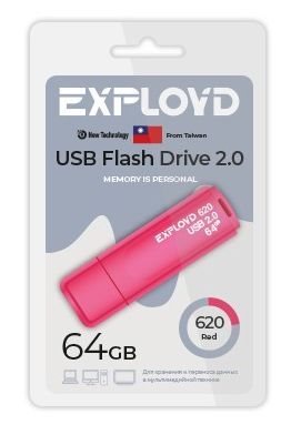 USB флэш-накопитель EXPLOYD EX-64GB-620-Red