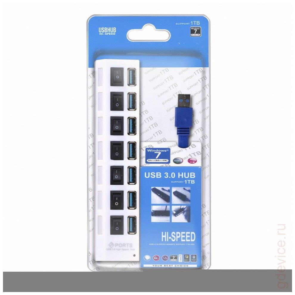 USB- SMARTBUY (SBHA-7307-W) USB 3.0  + ., 7 , 