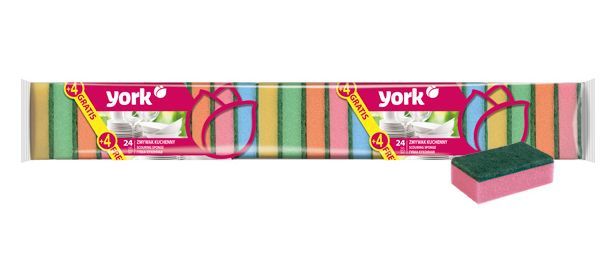 Губки для посуды YORK 24+4 шт. кухонная (Джамбо) 030140