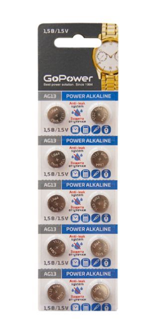   GOPOWER (00-00017858) G13/LR1154/LR44/357A/A76 BL10 Alkaline