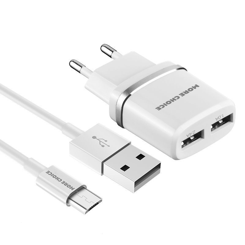 ��� MORE CHOICE (4627151190143) NC22m ��� 2USB 2.4A ��� micro USB White