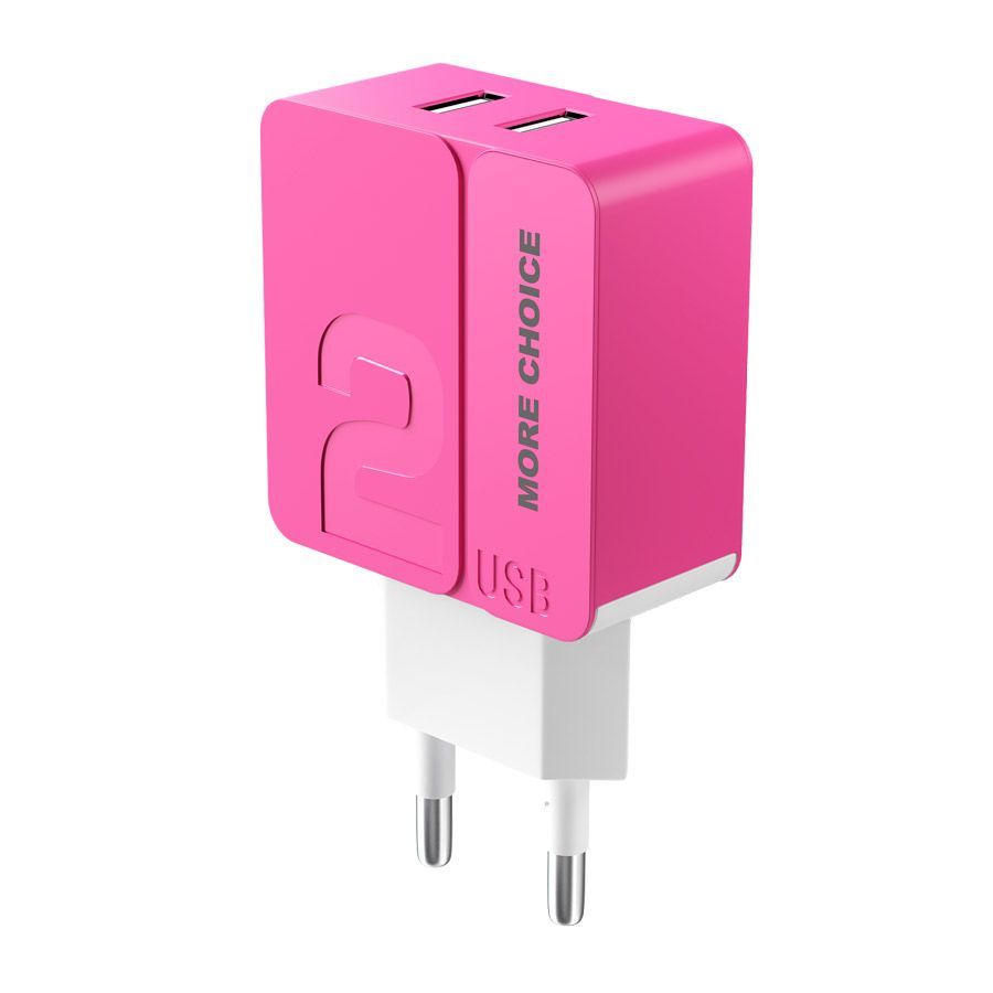  MORE CHOICE (4627151191836) NC46m  2USB 2.4A  micro USB- 1 Pink