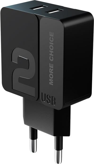  MORE CHOICE (4627151191751) NC46a 2USB 2.4A  Type-C 1 Black