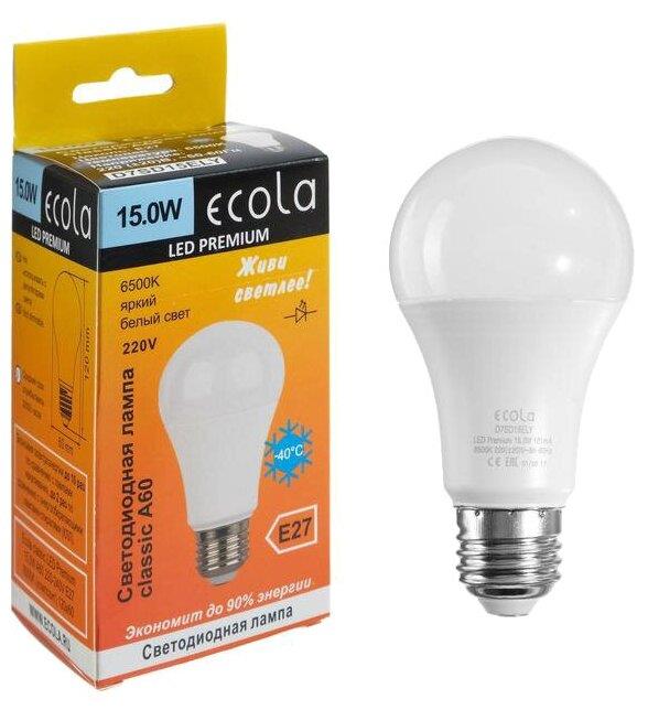   ECOLA D7SD15ELY CLASSIC LED PREMIUM 15W/A60/E27/6500K