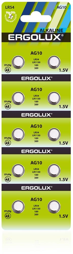   ERGOLUX (14321) AG10 BL-10 (AG10-BP10, LR54 /LR1130 /189 /389