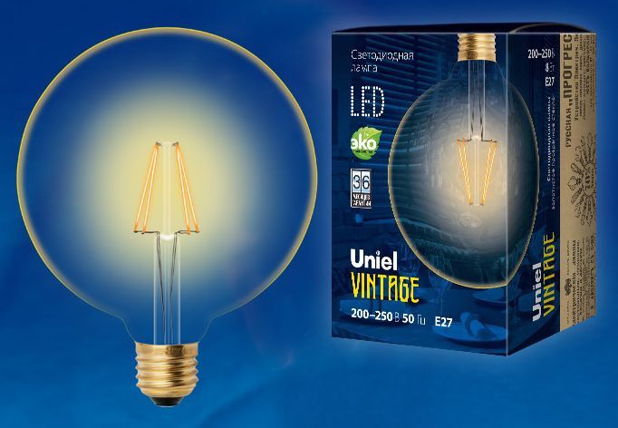  UNIEL (UL-00002358) LED-G125-8W/GOLDEN/E27 GLV21GO