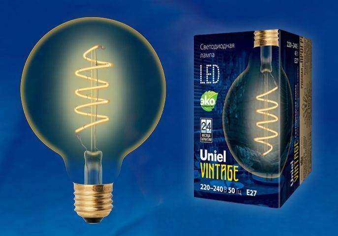  UNIEL (UL-00001818) LED-G95-4W/GOLDEN/E27/CW GLV21GO