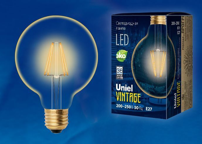  UNIEL (UL-00002359) LED-G95-6W/GOLDEN/E27 GLV21GO