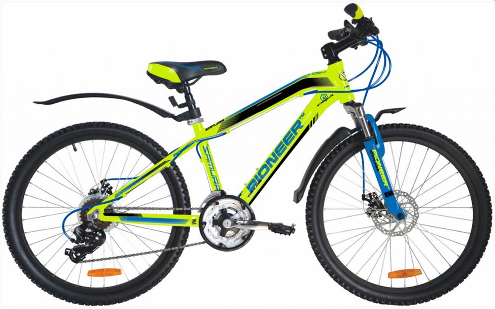Велосипед PIONEER SAMURAI 24" AL/13" green-blue-black