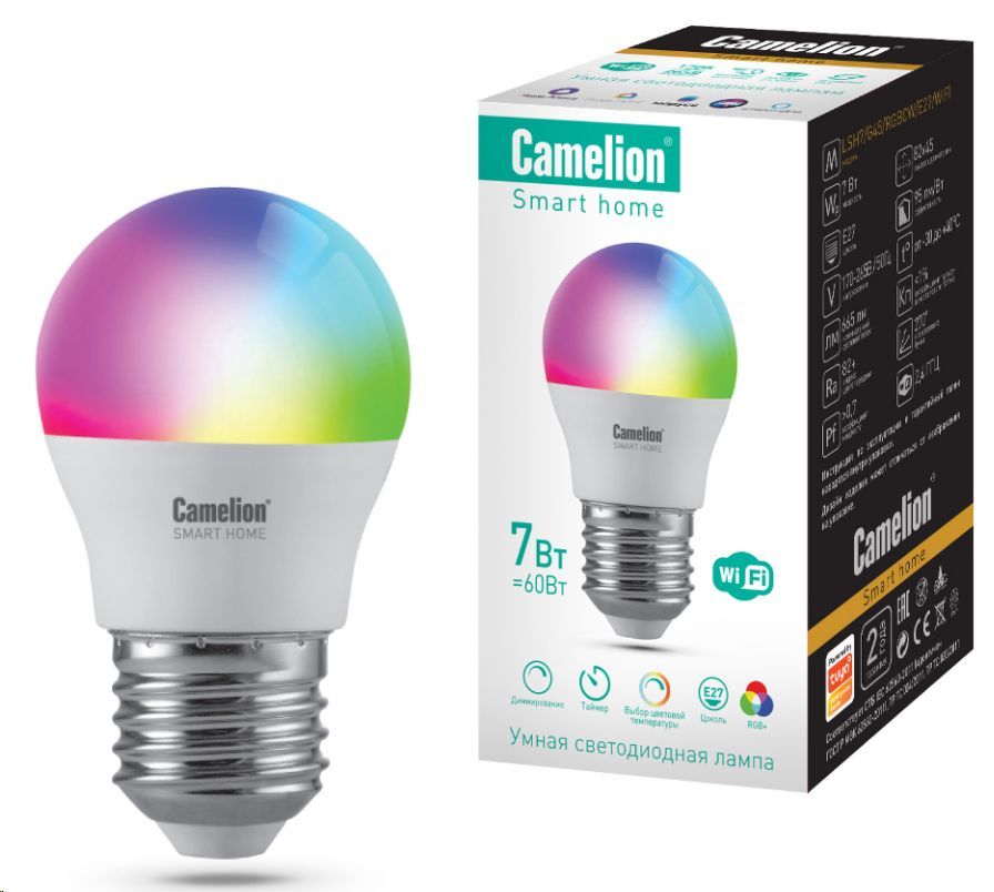  CAMELION (14501) LSH7/G45/RGBW/27/WIFI Smart Home