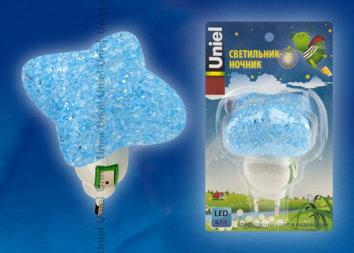 ЭЛЕКТРИКА UNIEL DTL-309-Звездочка/BLUE/1LED/0,1W