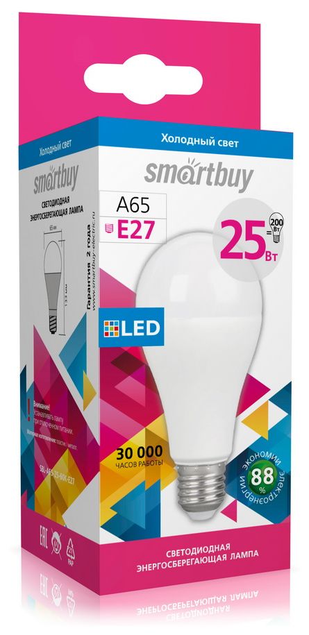  SMARTBUY (SBL-A65-25-60K-E27) 25W/6000/E27