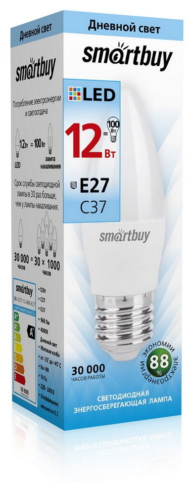  SMARTBUY (SBL-C37-12-40K-E27) 12W/4000/E27