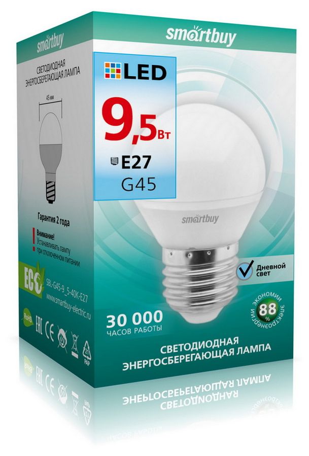  SMARTBUY (SBL-G45-9_5-40K-E27) 9.5W/4000/E27