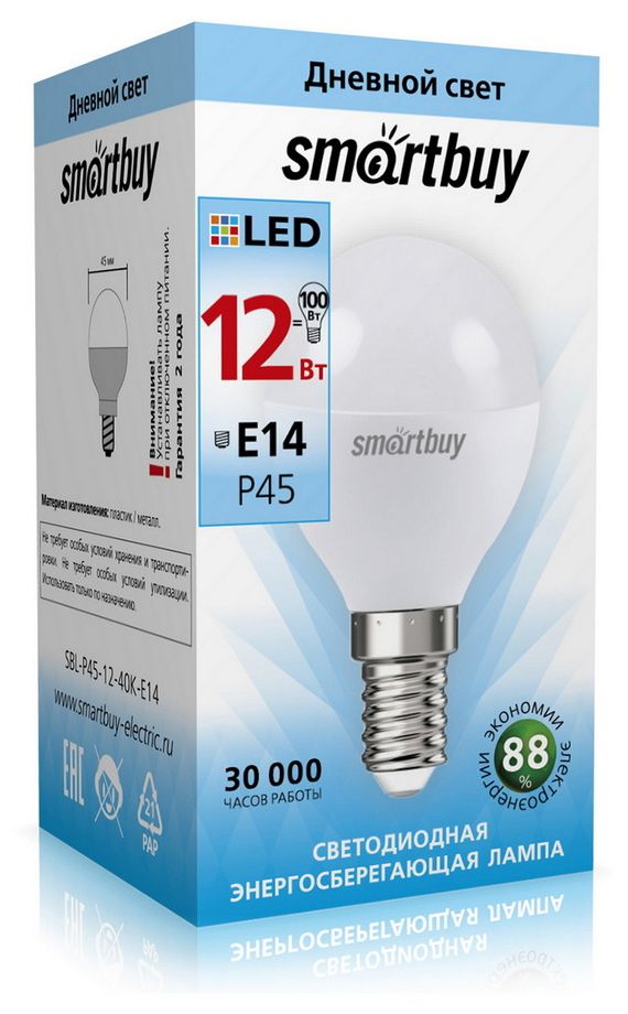  SMARTBUY (SBL-P45-12-40K-E14) 12W/4000/E14