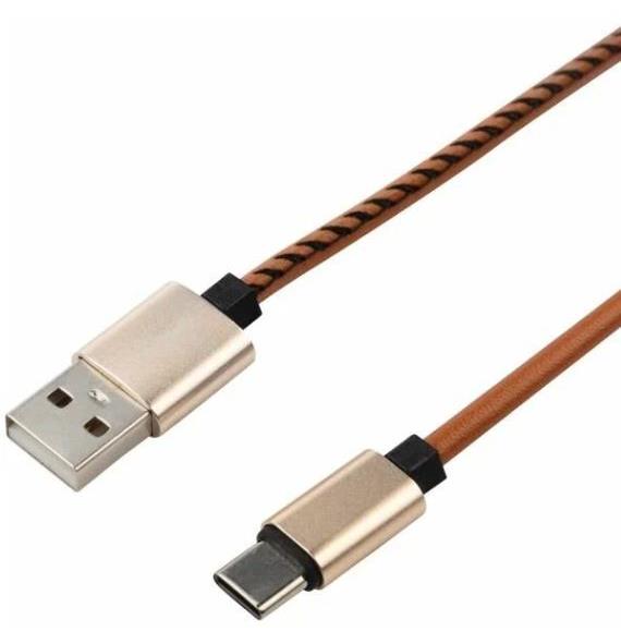  REXANT (18-1897)  USB-Type-C/2A/leather/brown/1m/REXANT